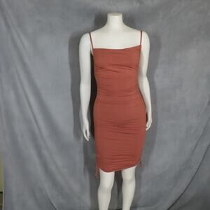 RUMER Amber Paige Mini Stretch Ruched Jersey Dress Medium